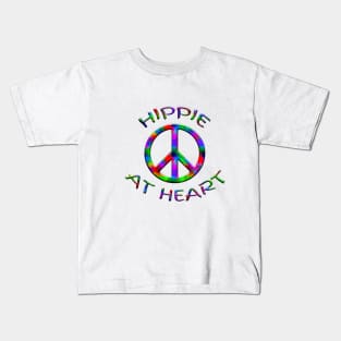 Colorful Hippie At Heart Peace Sign Kids T-Shirt